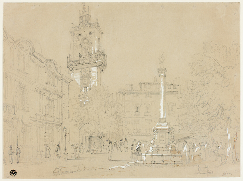 Square in Aix-en-Provence by Samuel Prout