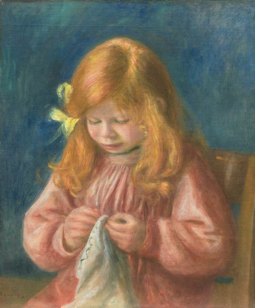 Jean Renoir Sewing by Pierre-Auguste Renoir