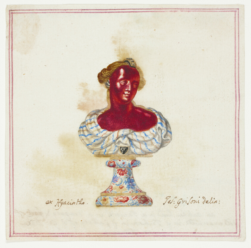 Sketch of Jewelled Antique Bust in the Medici Collection, Florence by Giuseppe Grisoni