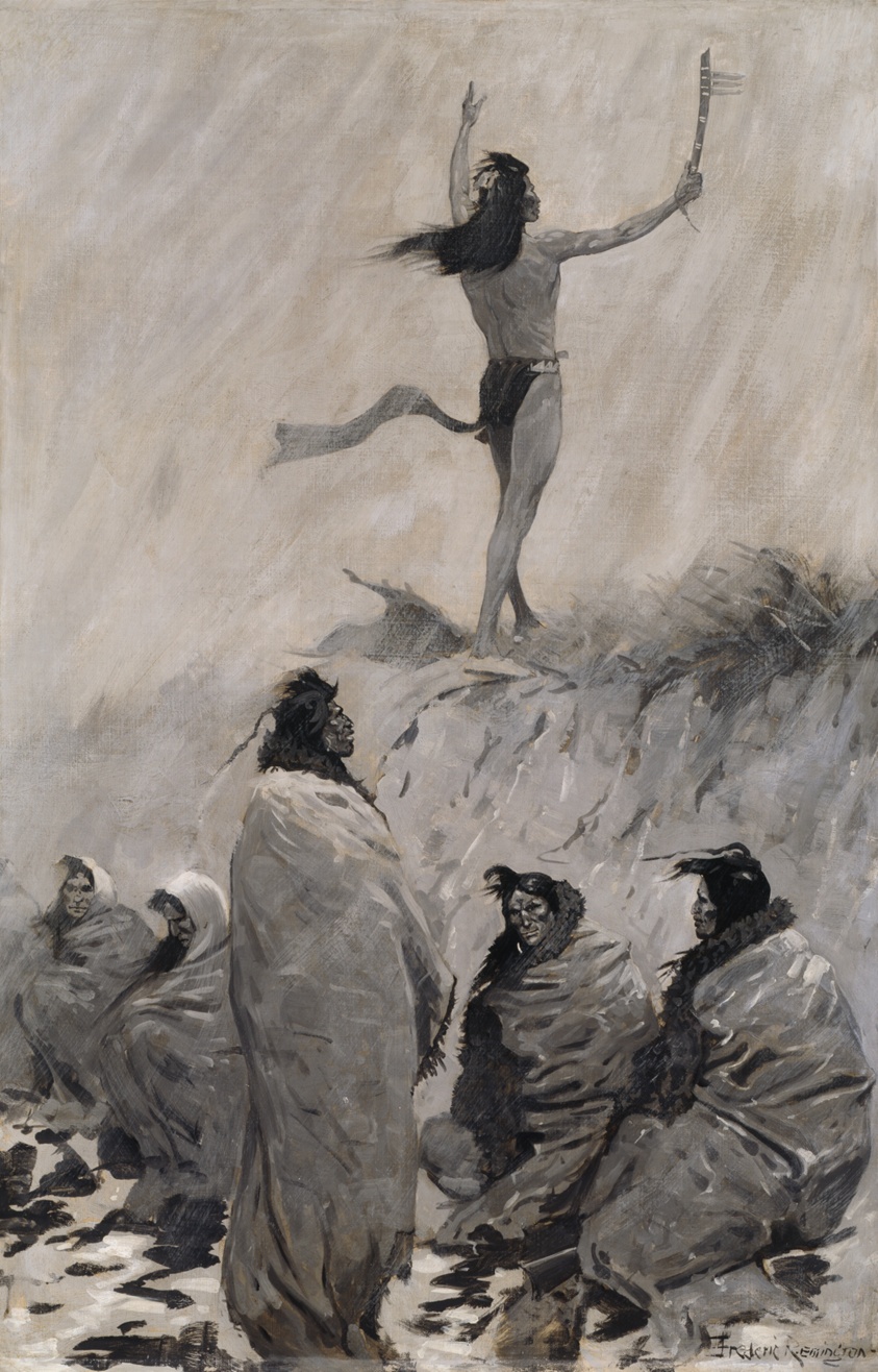 The Fire Eater Raised His Arms to the Thunder Bird by Frederic Remington