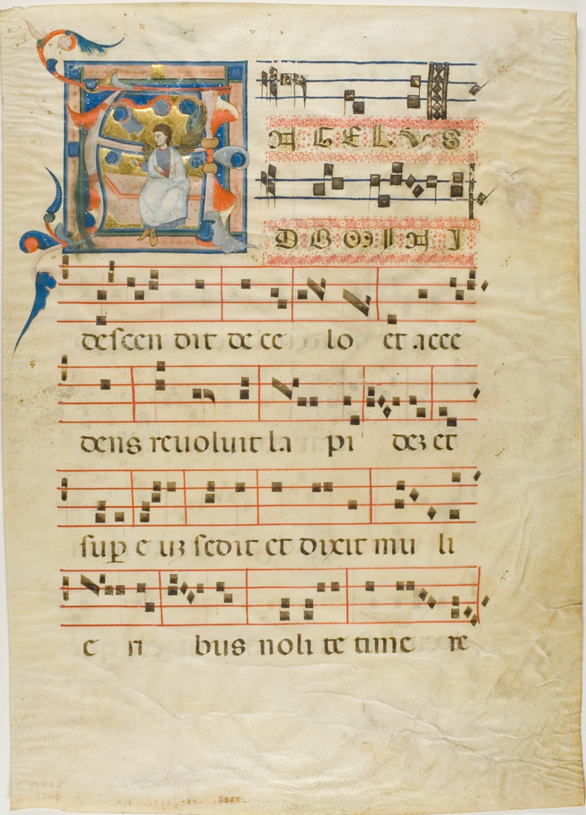 Angel in a Historiated Initial "A" from an Antiphonary by Neri da Rimini