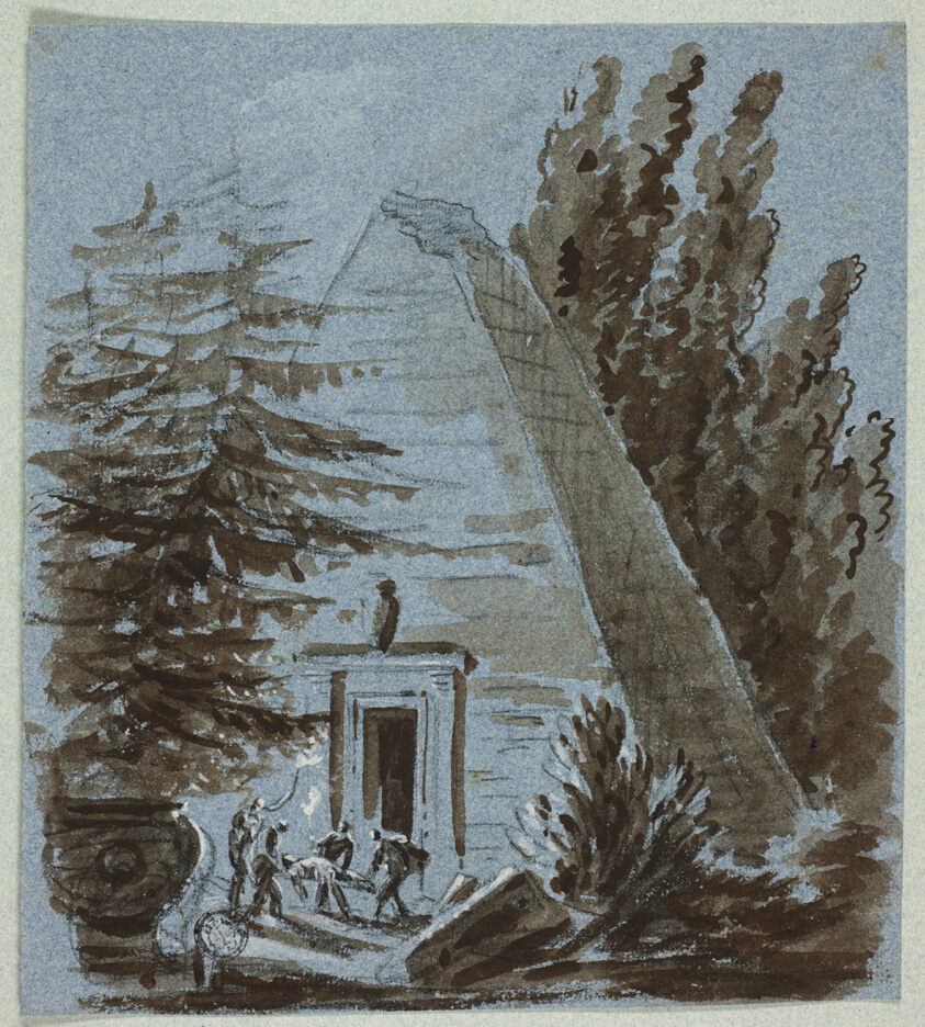 Nocturnal Burial Near Pyramid by Philibert Louis Debucourt