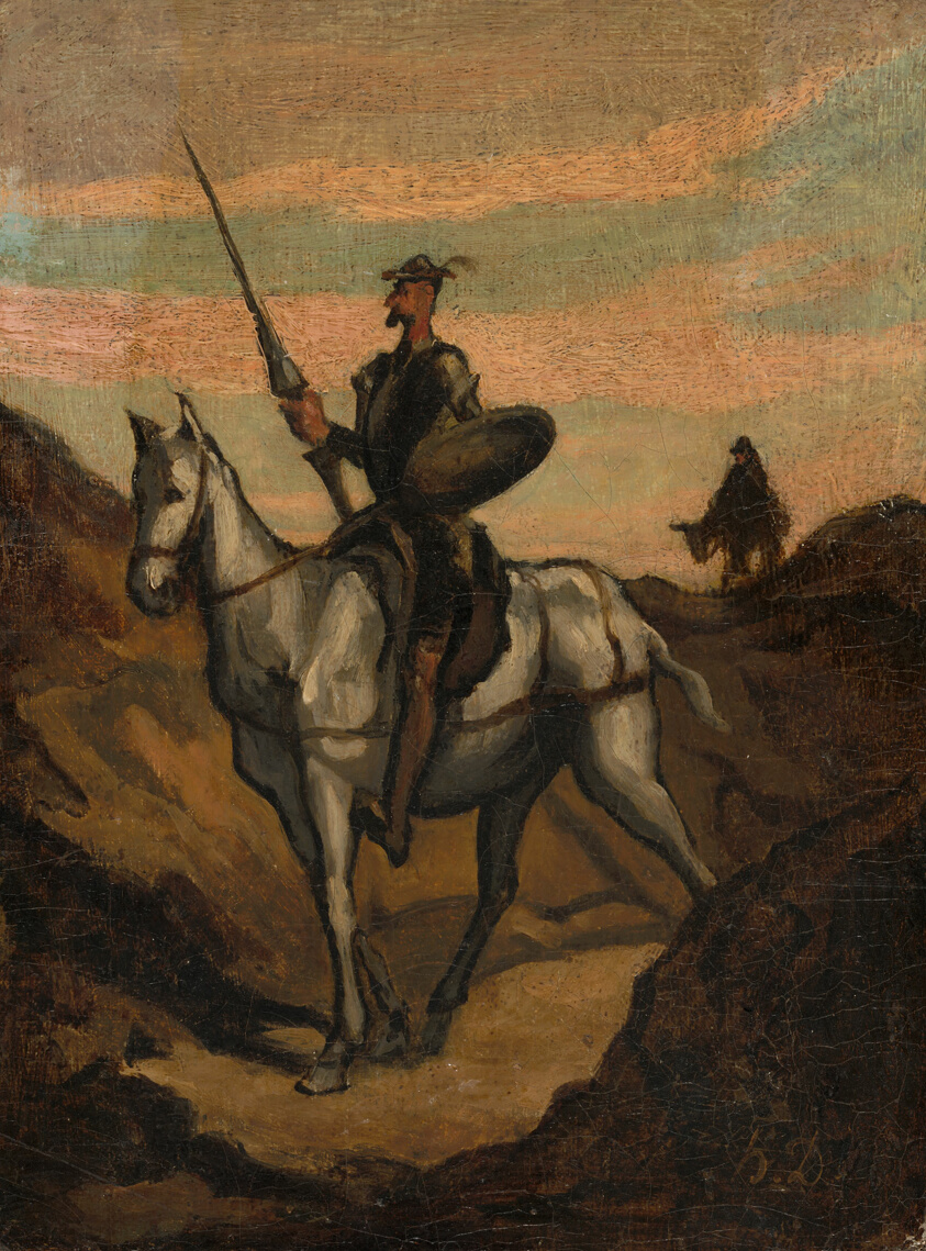 Don Quixote in the Mountains by Style of Honoré Victorin Daumier
