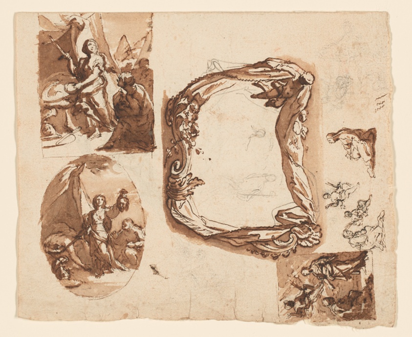 Judith and Holofernes and Other Studies (recto); Diana and Endymion (verso) by Giuseppe Nicola Nasini