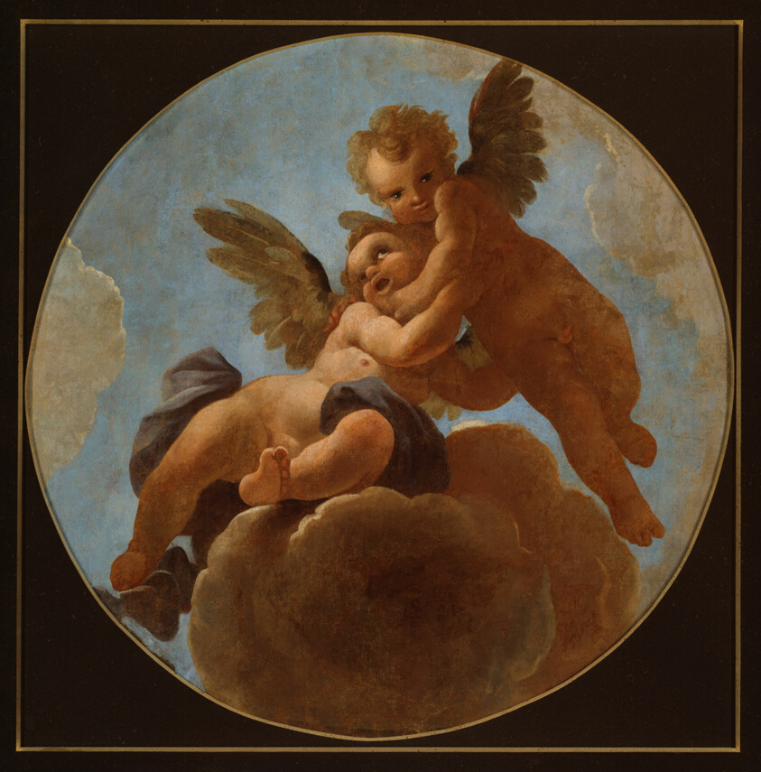 Cherubs Floating on a Cloud by Italian