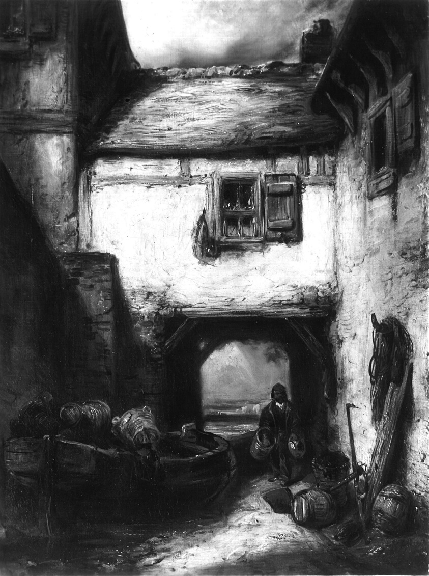 Courtyard by Alexandre Gabriel Decamps