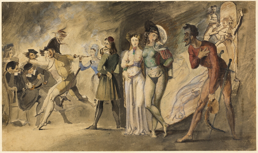 Scene from Faust: Auerbach's Cellar by Theodore Matthias von Holst