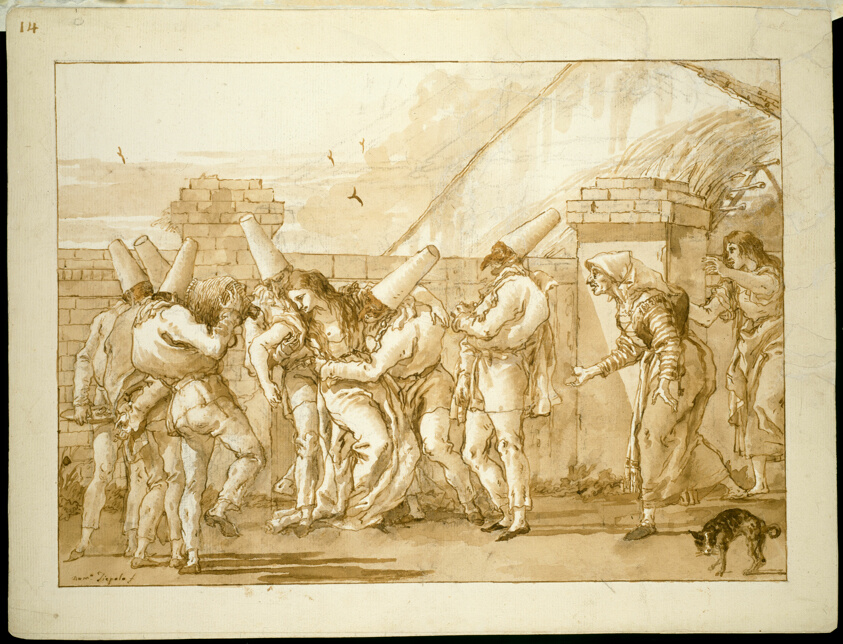 Punchinello's Mistress Faints, from the series Divertimento per li regazzi (Entertainment for Children) by Giovanni Domenico Tiepolo