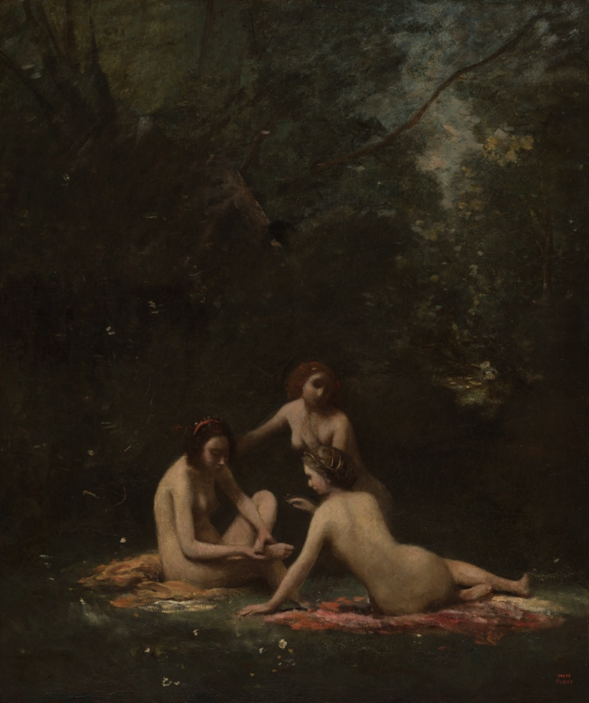Nymphs Leaving the Bath by Jean Baptiste Camille Corot