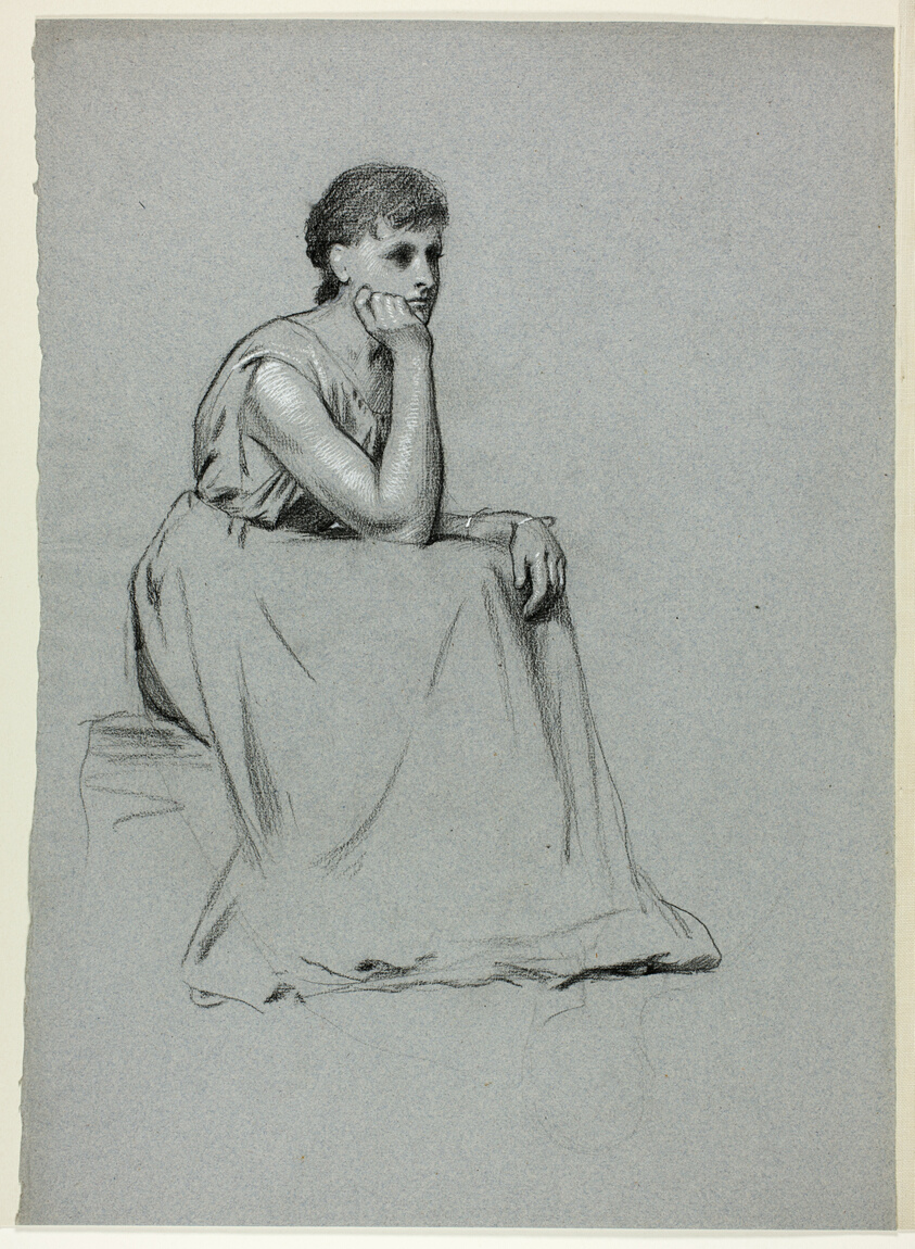 Seated Woman Resting on her Elbow by Henry Stacy Marks