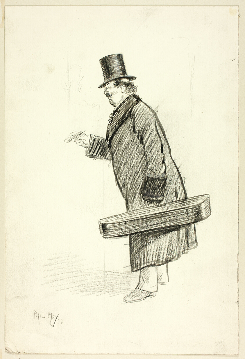 Man with Violin Case by Philip William May