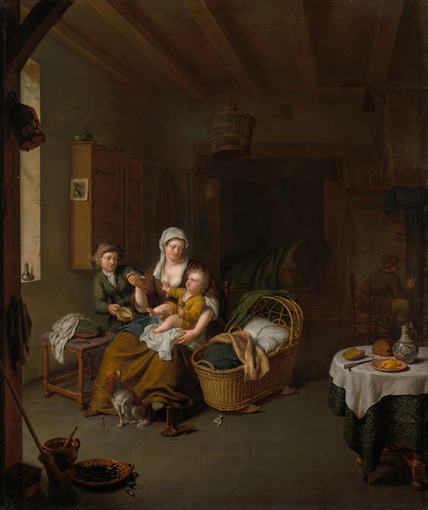 A Mother Feeding her Child (The Happy Mother) by Willem van Mieris
