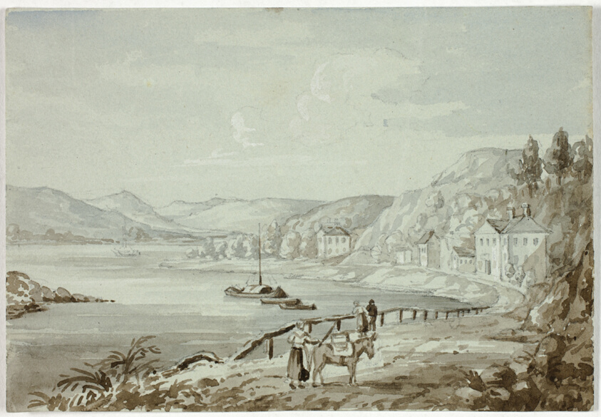 On the Rhine (recto), and Mother and Child (verso) by Elizabeth Murray