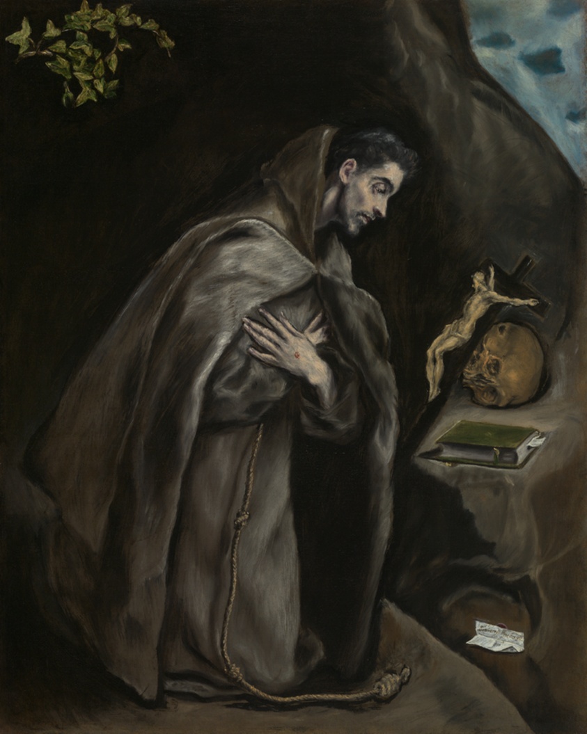Saint Francis Kneeling in Meditation by Domenico Theotokópoulos, called El Greco
