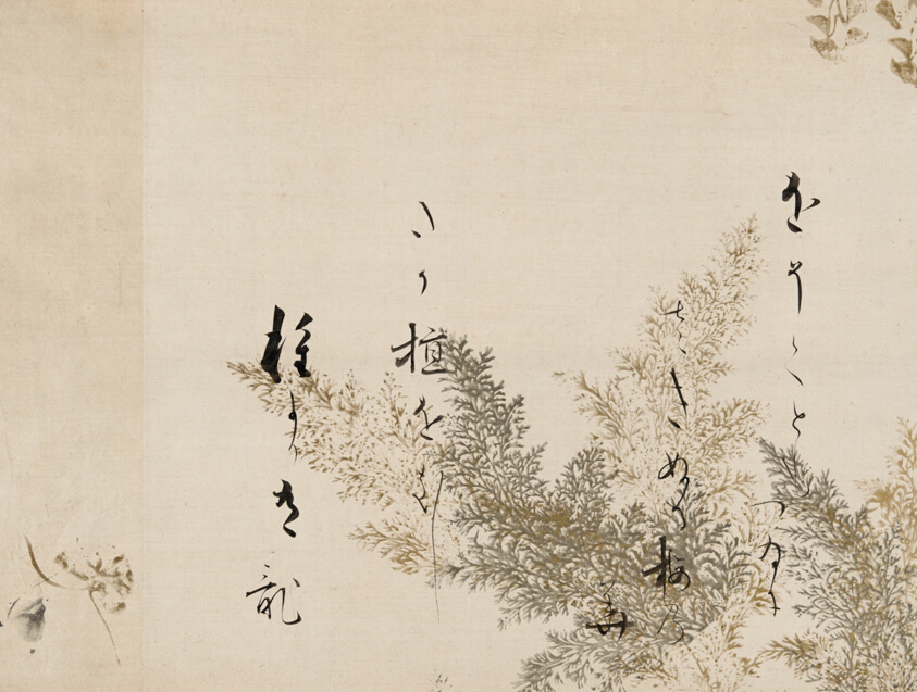 A Poem from the Shin Kokinshu with Design of Shinobugusa (Moss Fern) by Kôetsu