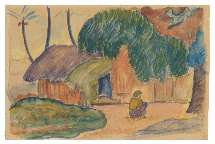 Tahitian Hut by Paul Gauguin