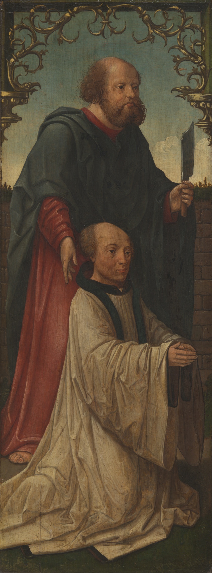 Saint Matthias (?) and a Donor (recto); Saint Andrew (verso) by Workshop of Jacob Cornelisz. van Oostsanen