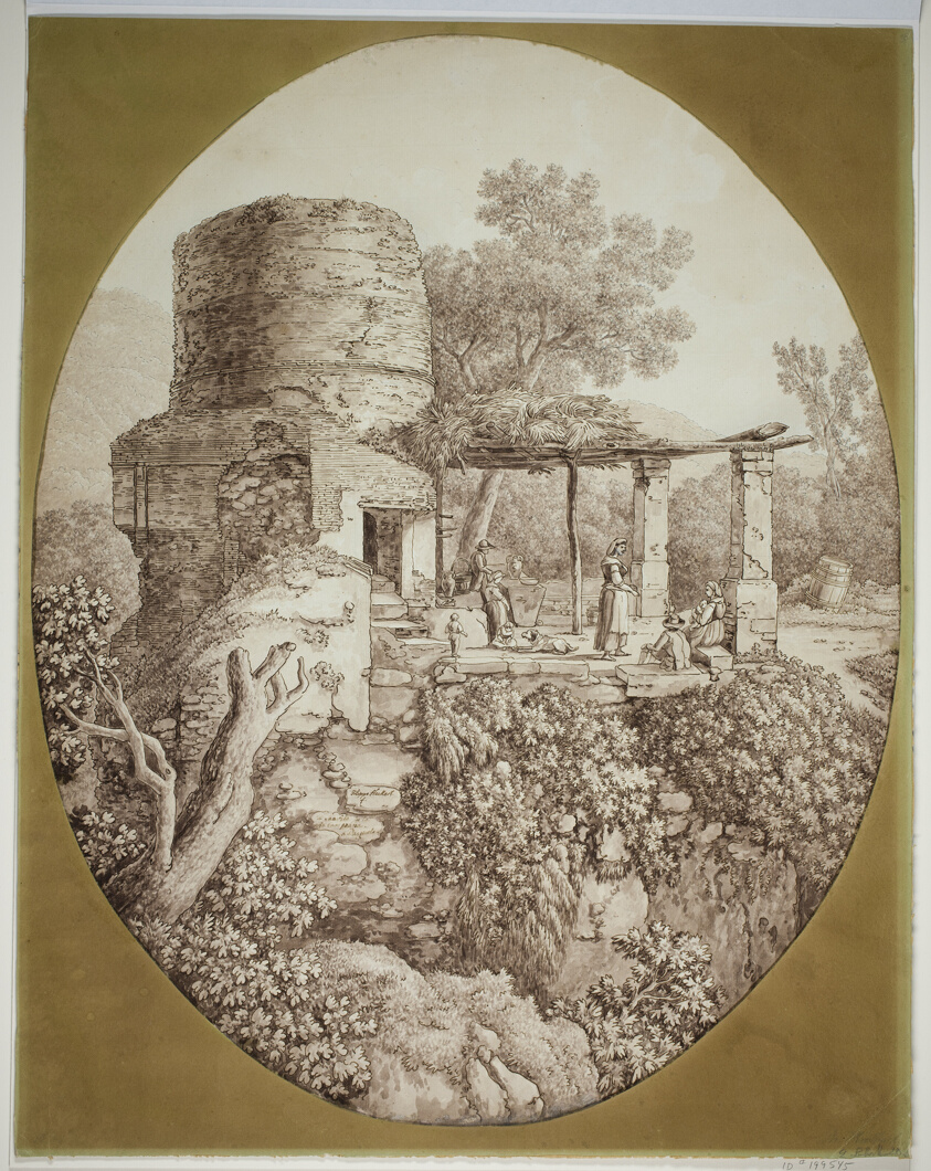 Group of People on a Terrace by Jacob Philipp Hackert