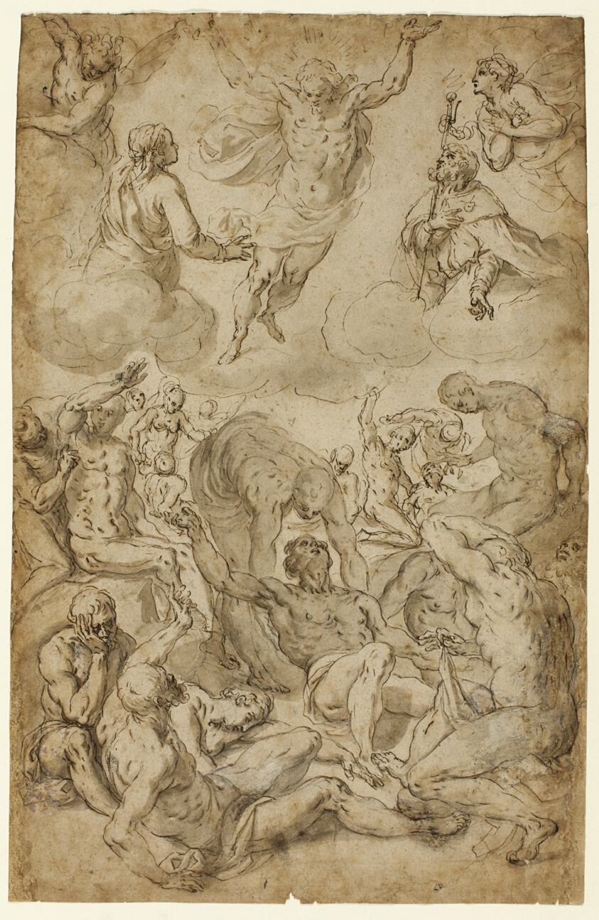 Saint Roch and the Virgin Interceding with Christ on Behalf of Plague Victims by Sante Peranda