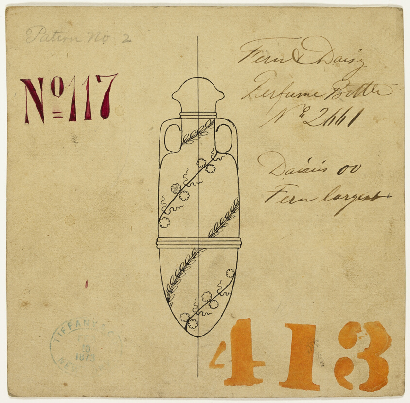 Design for Fern and Daisy Perfume Bottle No. 2661 by Tiffany and Company