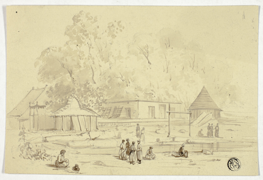 Indian Village Beside Stream by Unknown artist