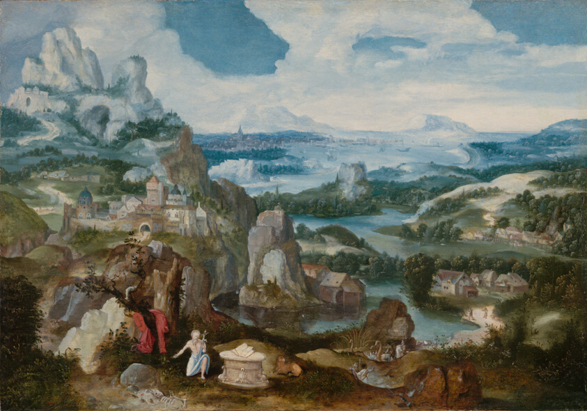 Landscape with the Penitent Saint Jerome by Belgian