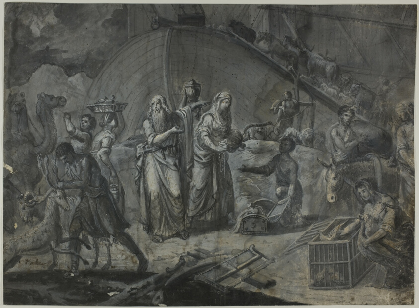 Noah and His Family Bringing Animals onto the Ark by Artist unknown