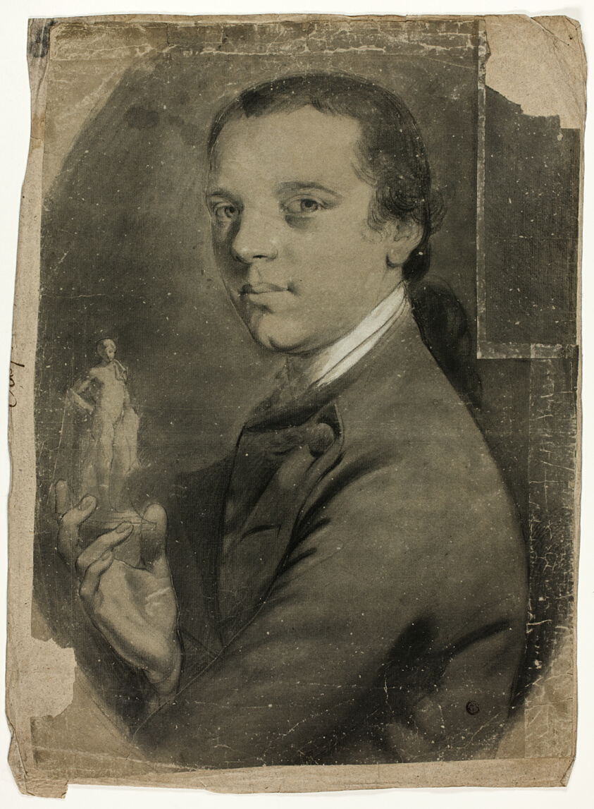 Young Man Holding Statuette by John Russell