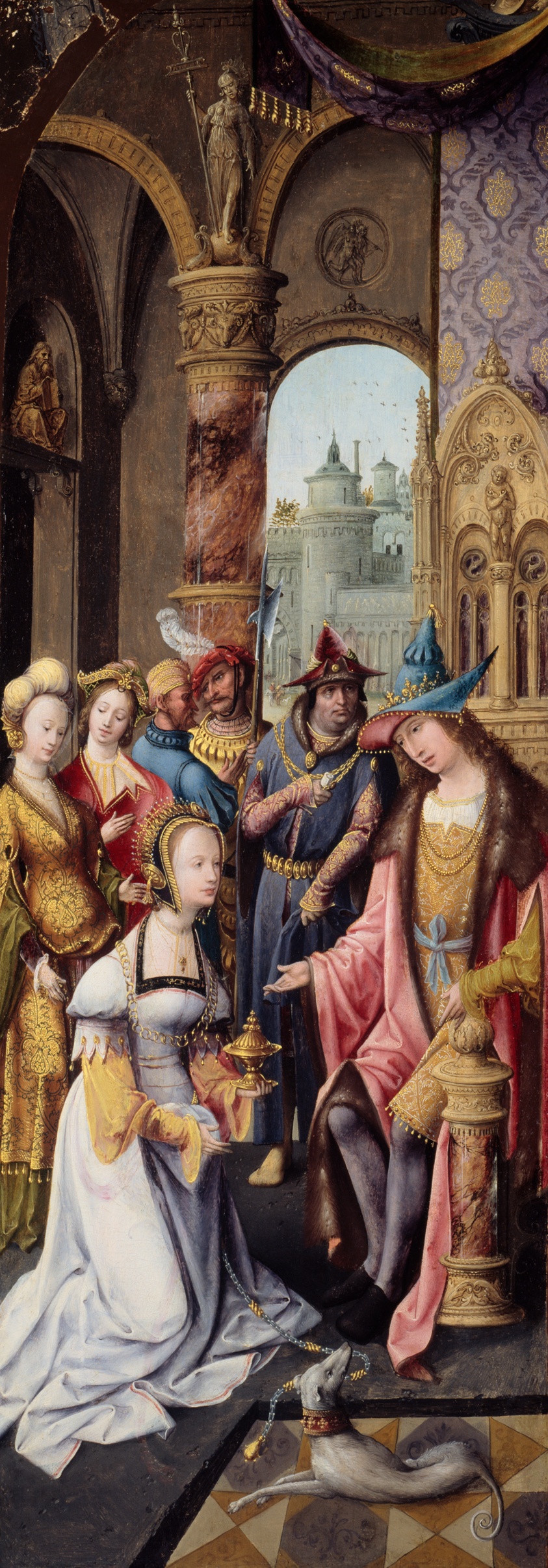King Solomon Receiving the Queen of Sheba by Master of the Antwerp Adoration Group