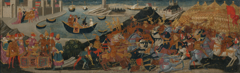The Battle of Pharsalus and the Death of Pompey by Workshop of Apollonio di Giovanni