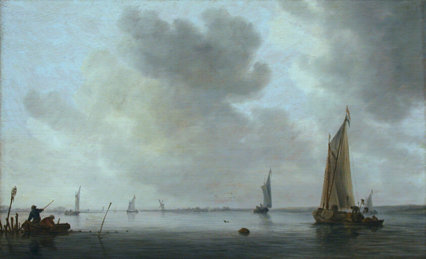Fishing Boats off an Estuary by Jan van Goyen
