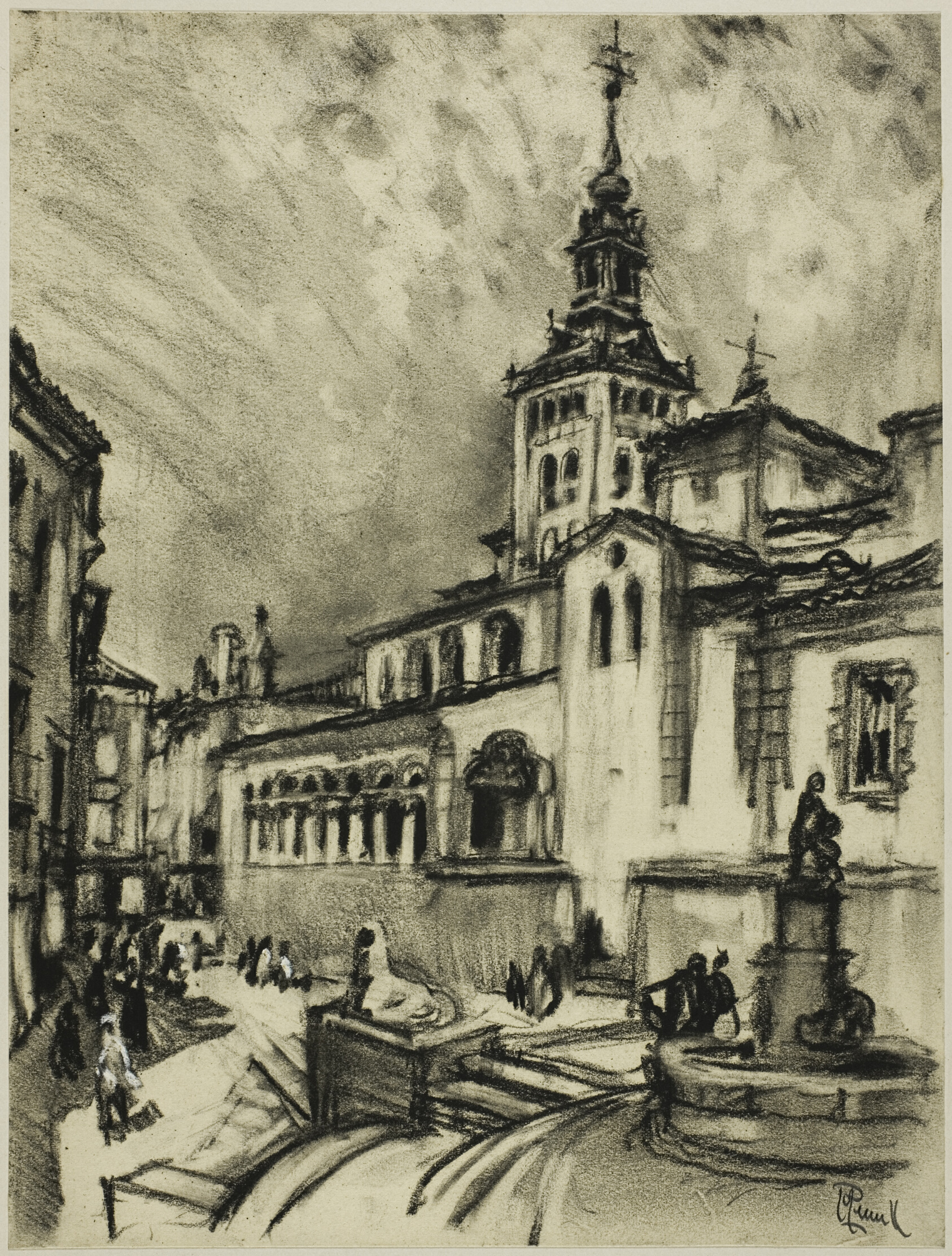 San Martín, Segovia, from Castilian Days by Joseph Pennell