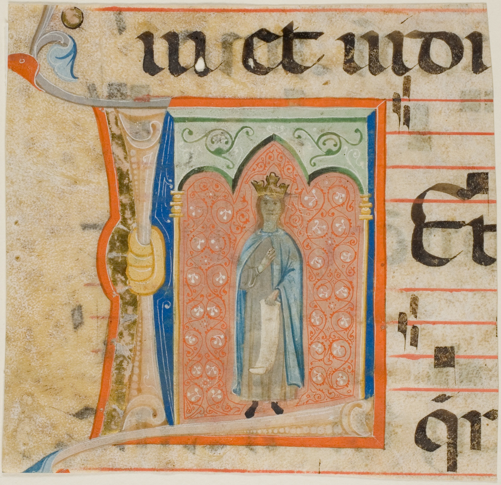 Female Saint in a Historiated Initial "L" from a Choir Book by Master of the Dominican Effigies