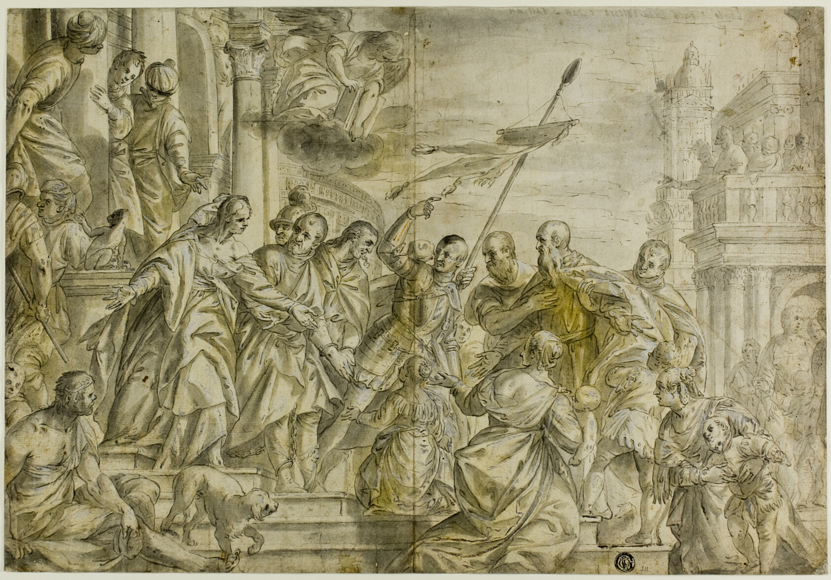 Saints Mark and Marcellian Led to Their Execution, while Comforted by Saint Sebastian by Veronese (Paolo Caliari)