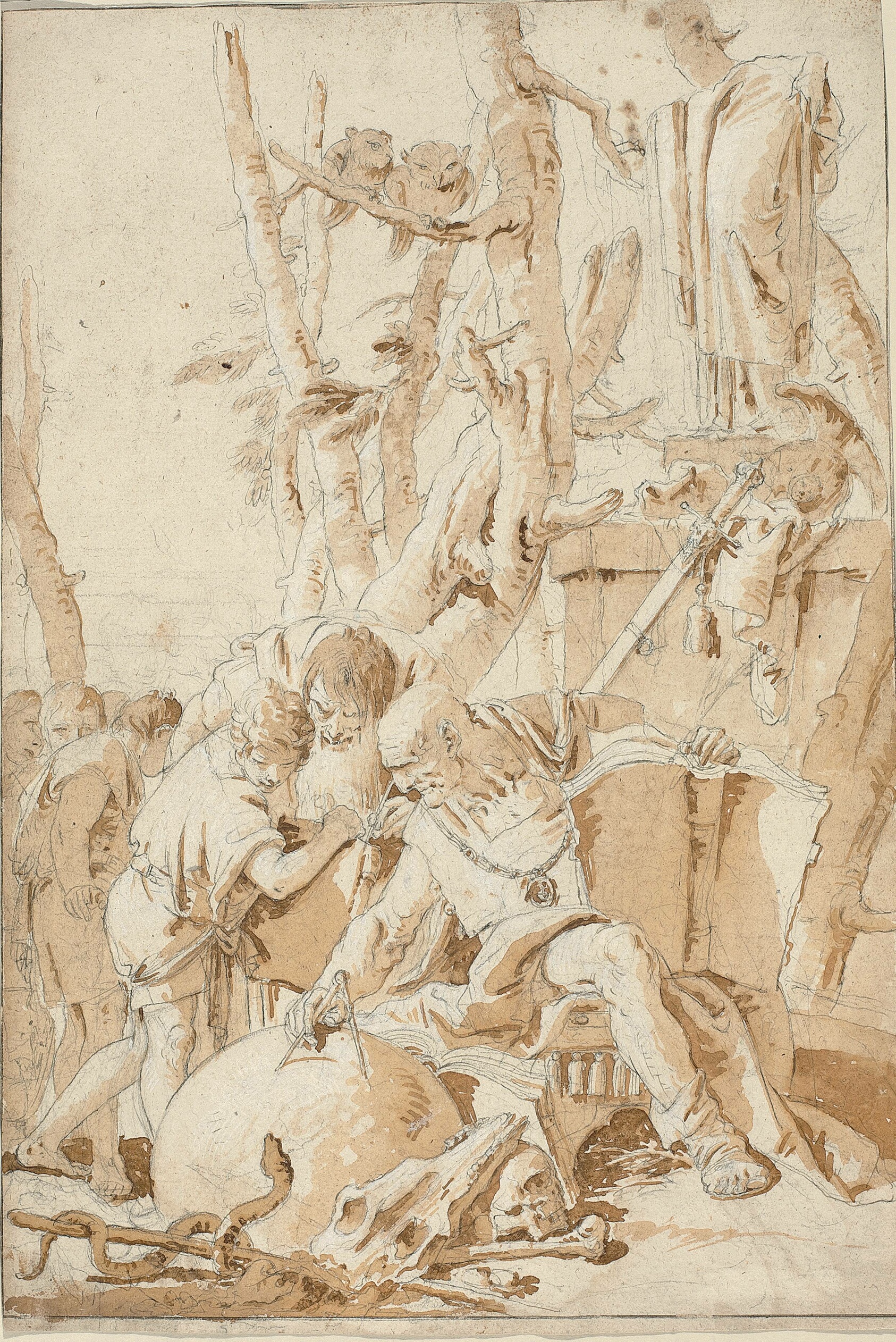 Democritus and Heraclitus Laughing and Sorrowing over the Follies of the World by Giovanni Battista Tiepolo