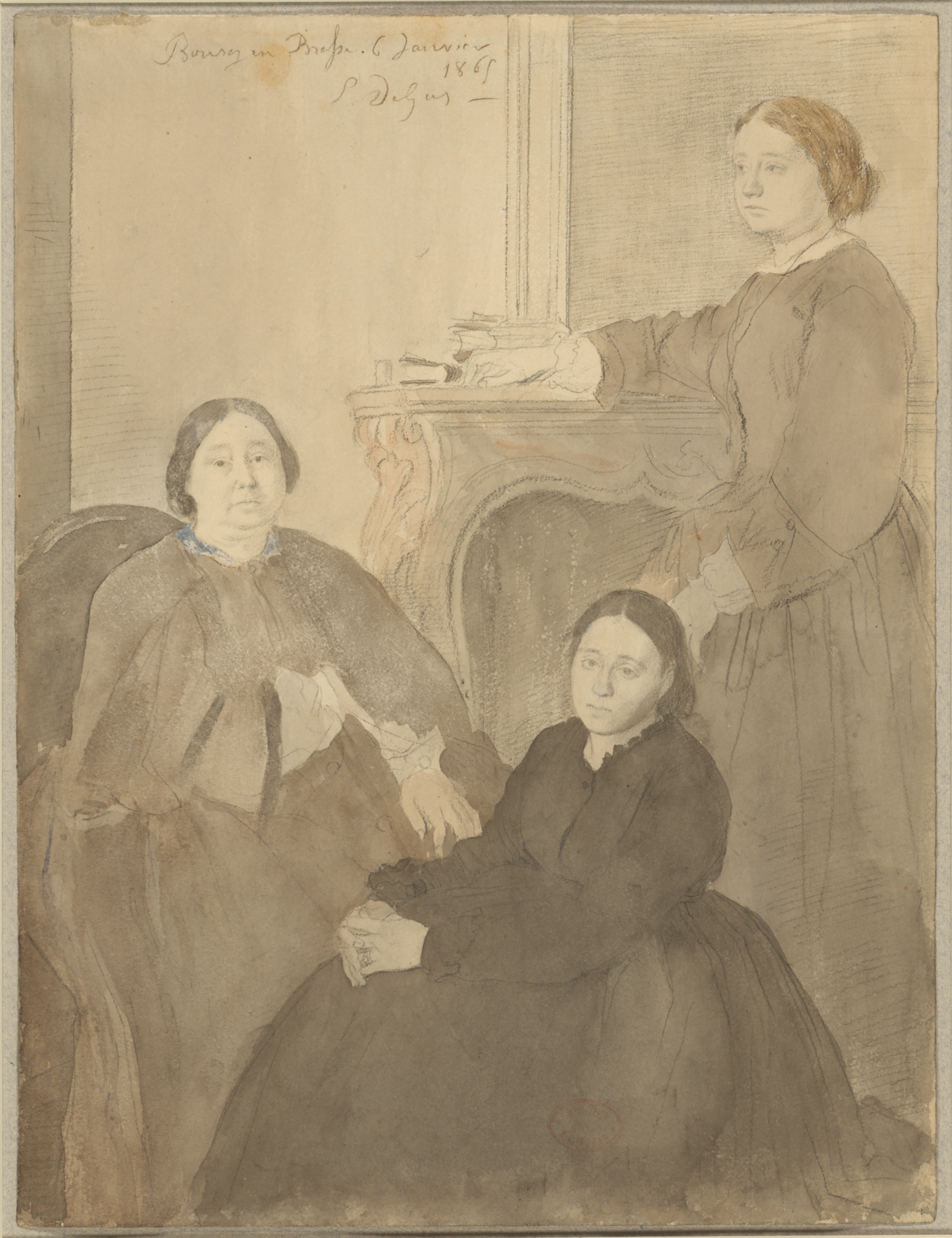 Mme. Michel Musson and Her Daughters, Estelle and Désirée by Hilaire Germain Edgar Degas
