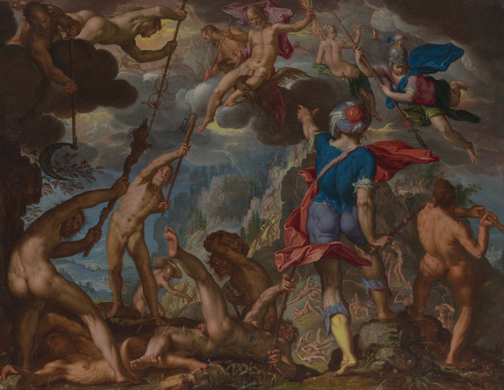 The Battle between the Gods and the Giants by Joachim Antonisz. Wtewael