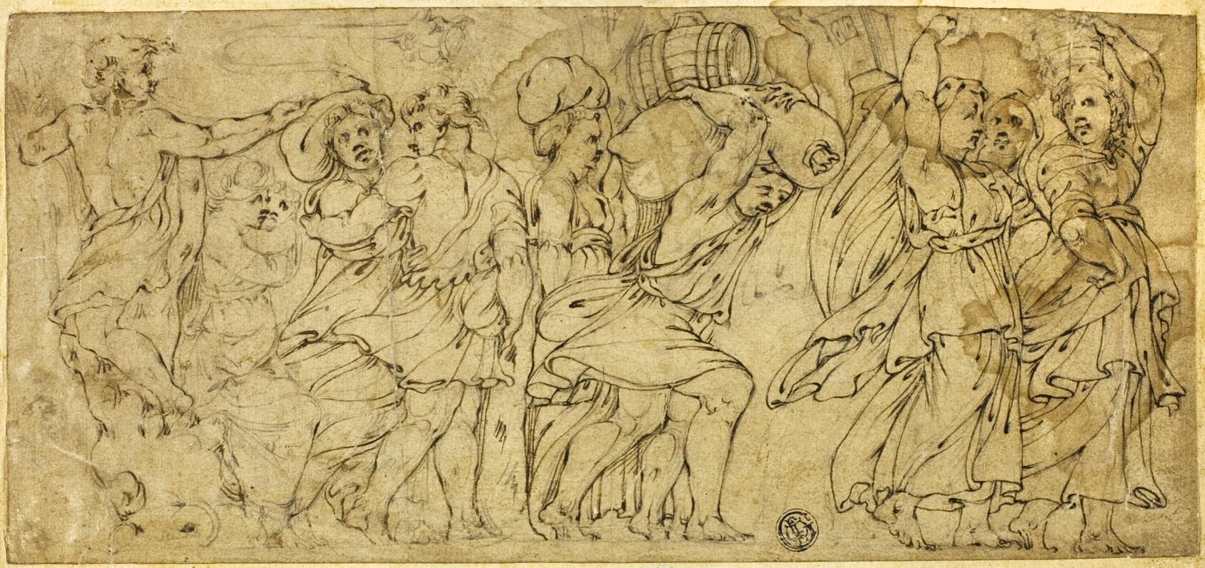 Men and Women Carrying Barrels and Bundles by Polidoro da Caravaggio