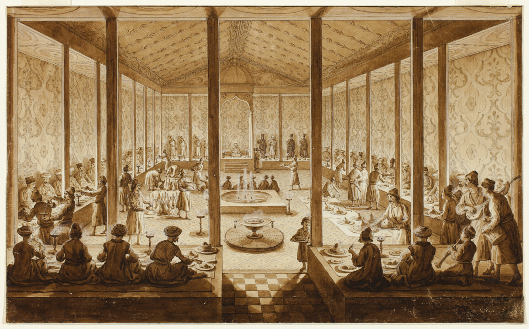 Oriental Banquet Scene by Jean Baptiste Hilaire