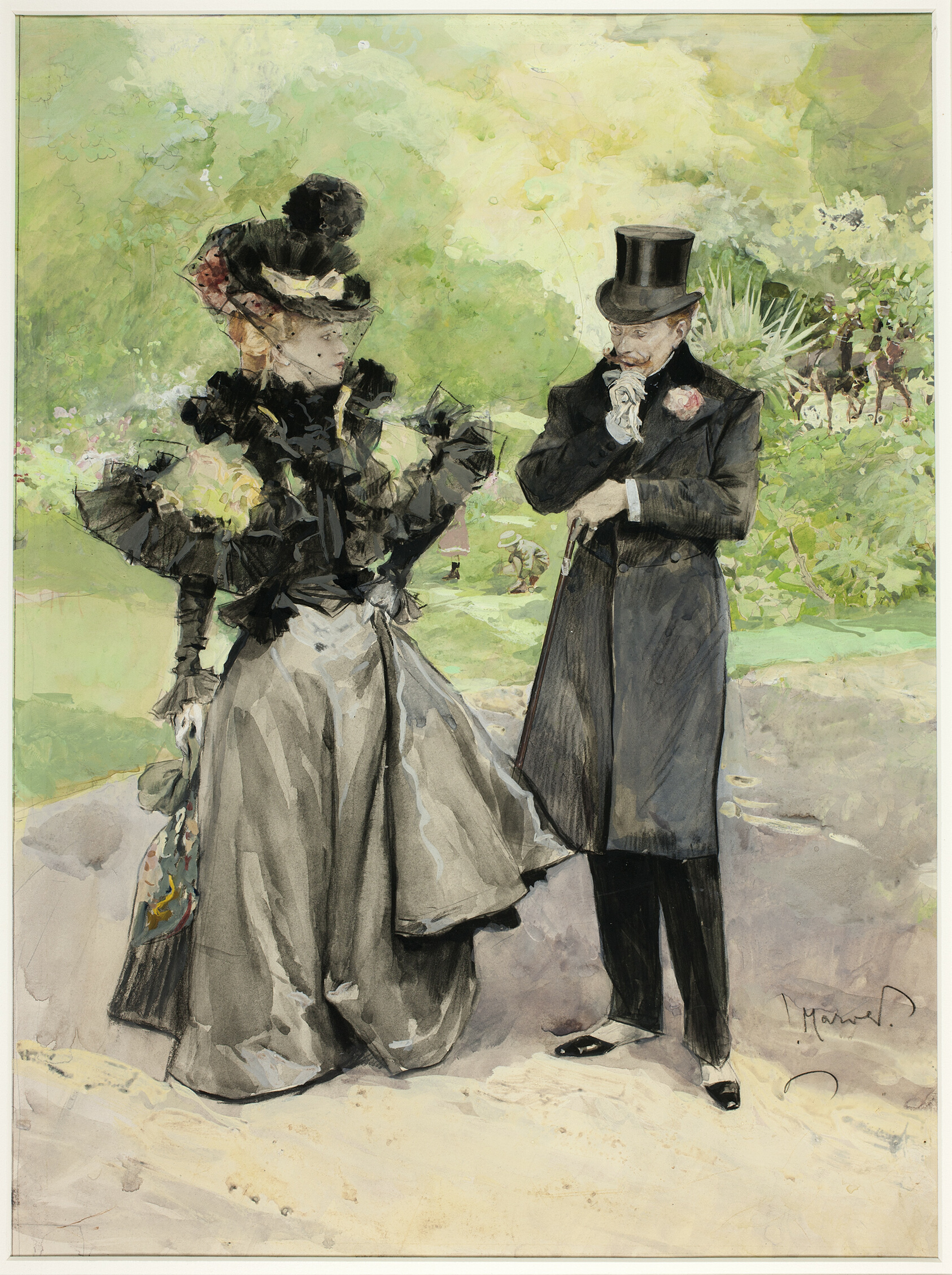 A Man and a Woman in a Park by Ludek Marold