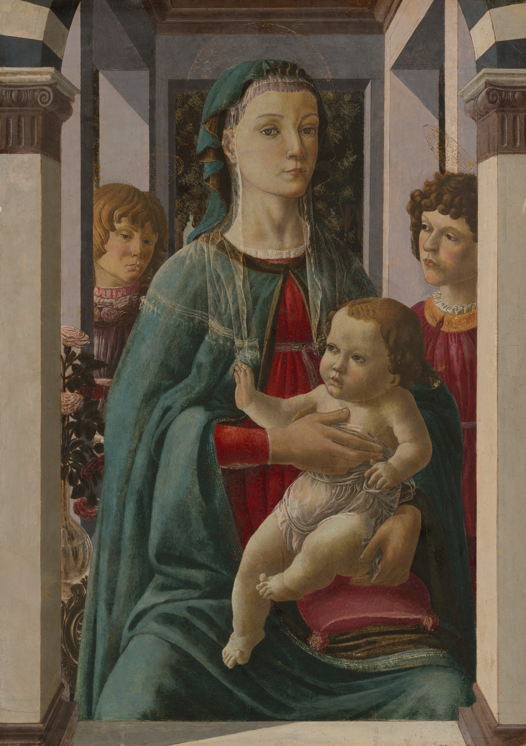 Virgin and Child with Two Angels by Francesco Botticini