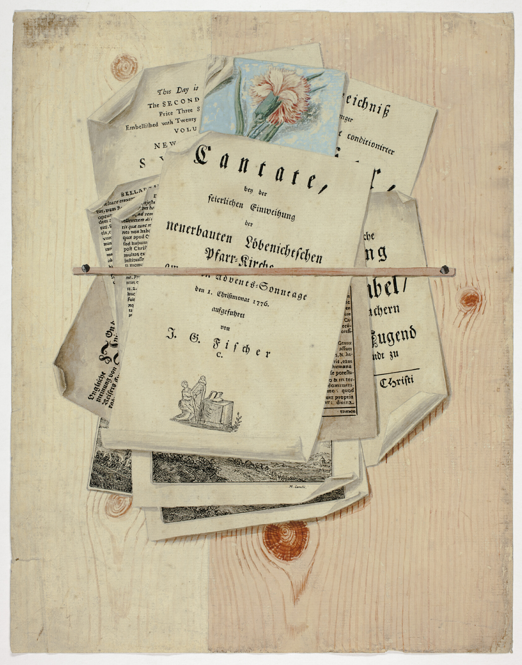 Cantate: Trompe l'Oeil of Posted Prints by Martin Cerulli