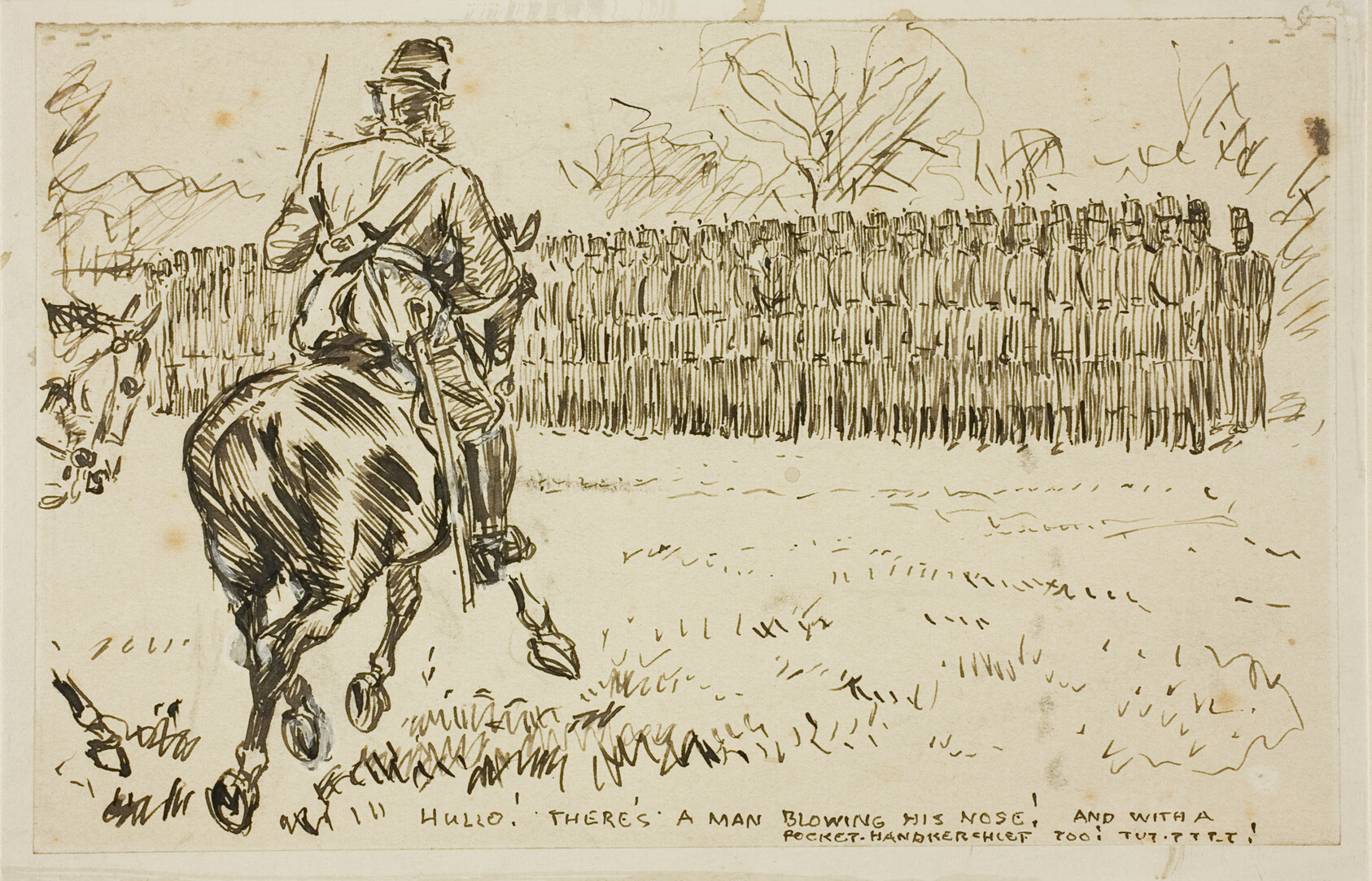 A Military Inspection by Charles Samuel Keene