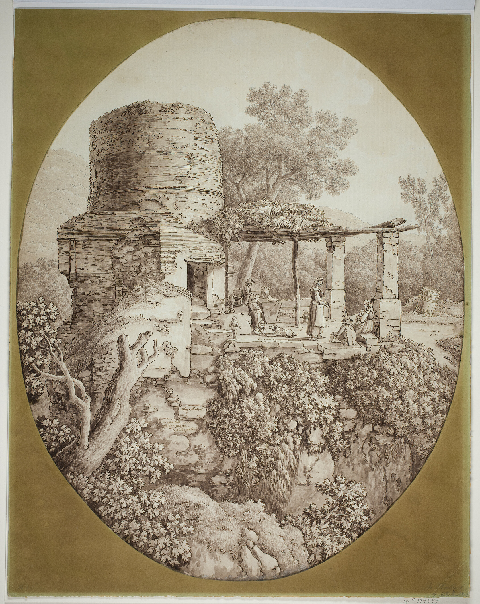 Group of People on a Terrace by Jacob Philipp Hackert
