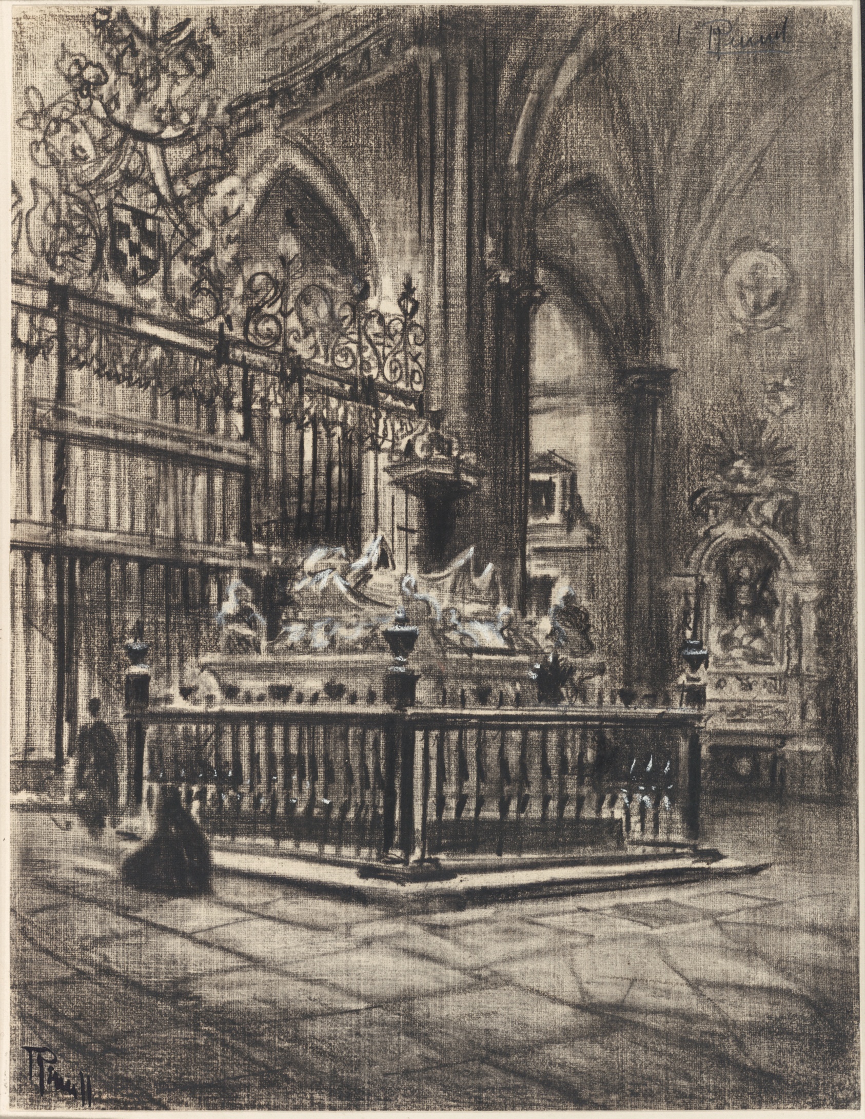 Alcalá, "The Gorgeous Sarcophagus" of Ximenez, from Castilian Days by Joseph Pennell