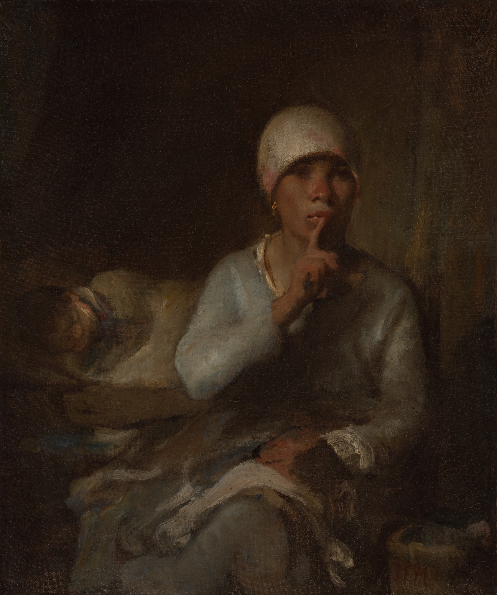 Woman and Child (Silence) by Auguste Boulard, the Elder