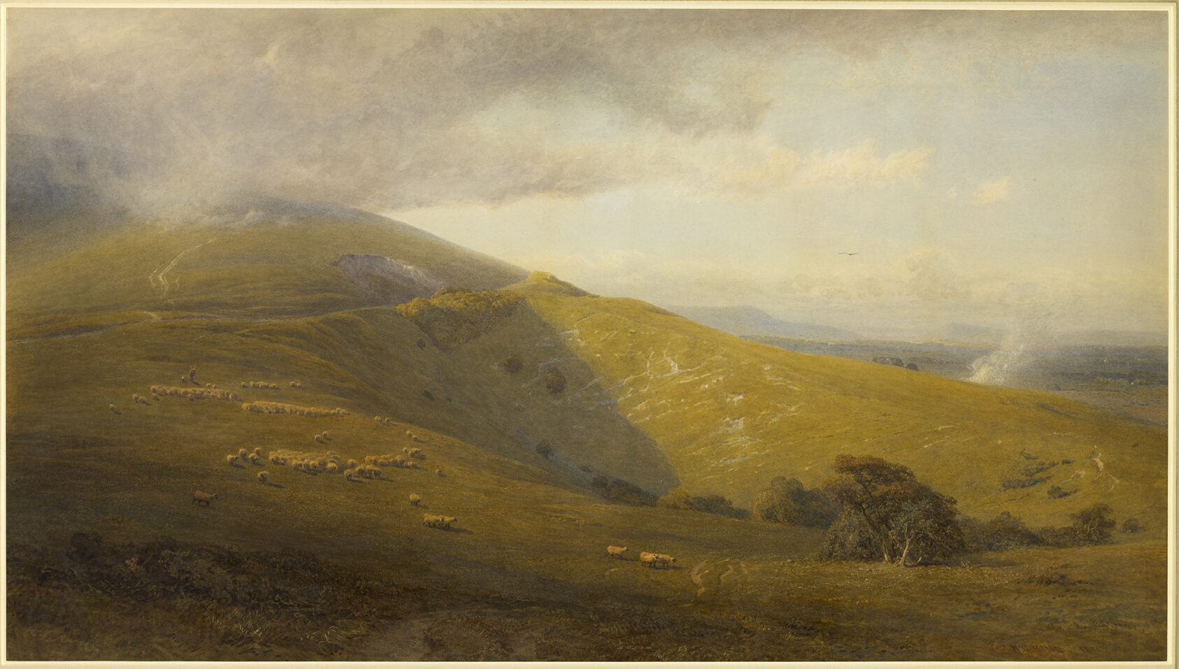 A View on the South Downs by Henry George Hine