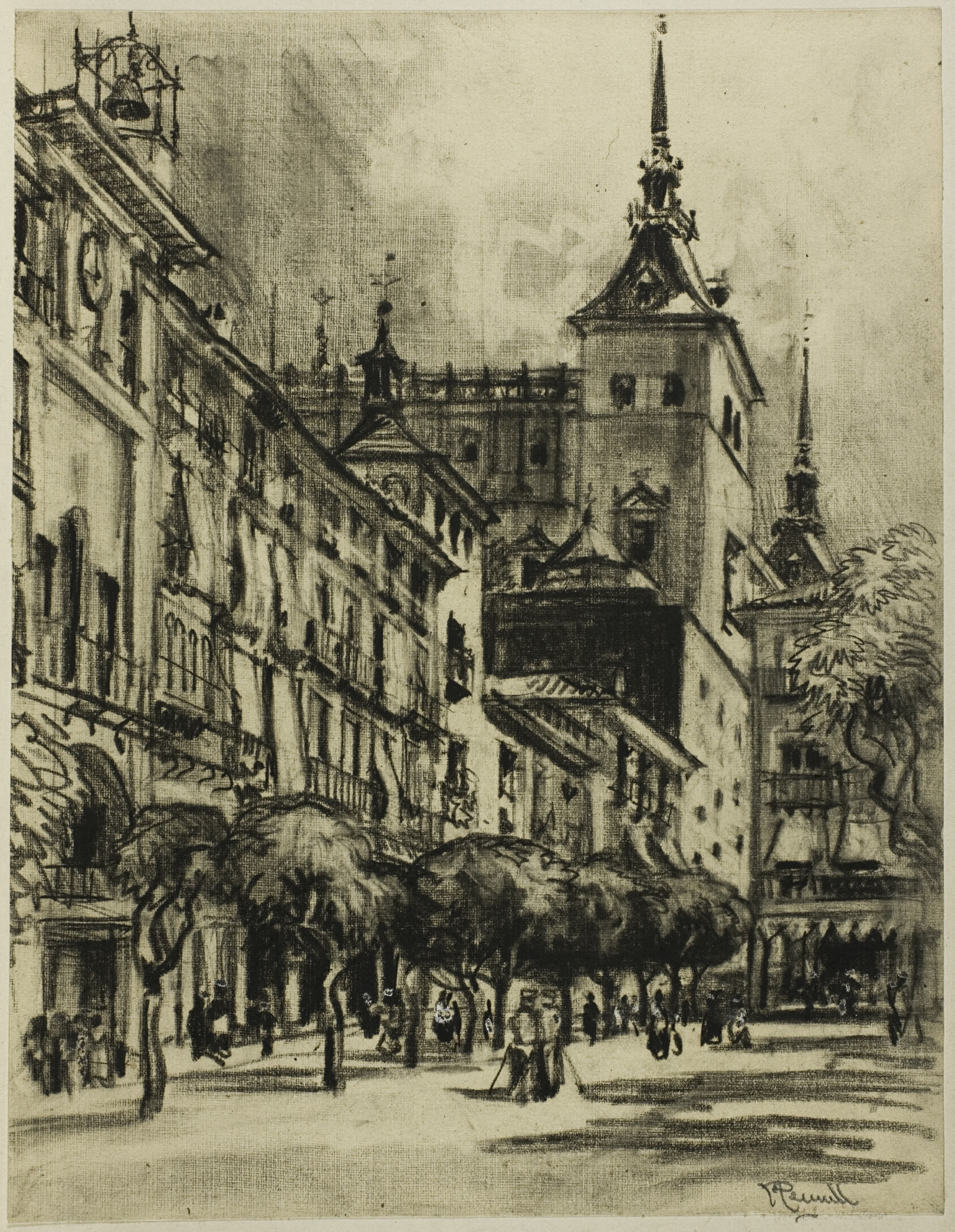 The Zocodover, Toledo, from Castilian Days by Joseph Pennell