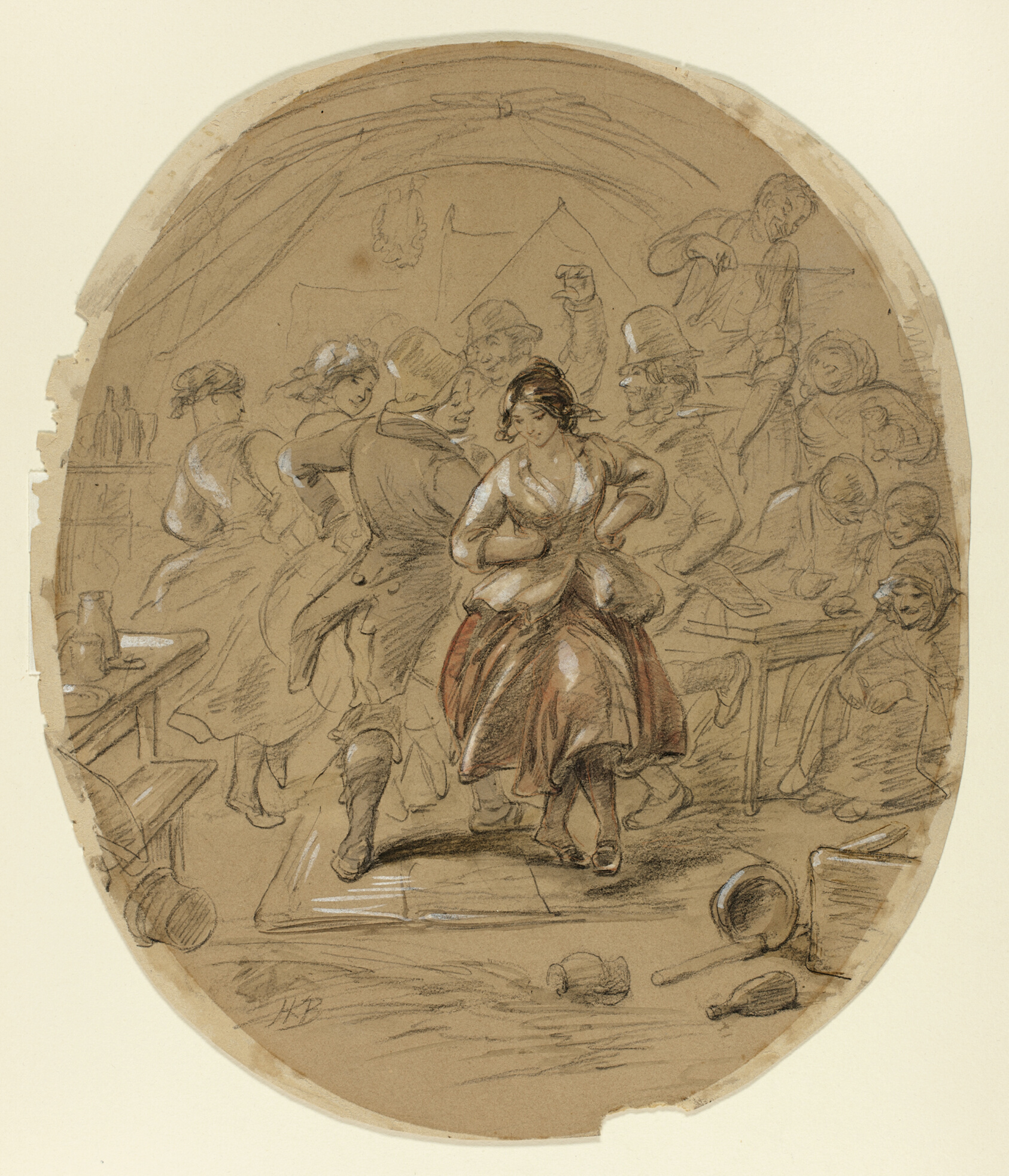 Irish Dance by Hablot Knight Browne