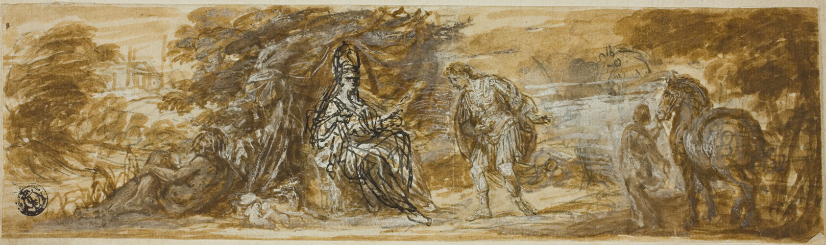 Military Hero Honoring Personification of Rome by Style of Giuseppe Passeri